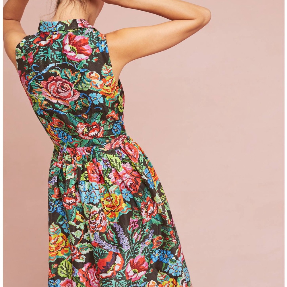 NWT $298 Anthropologie Payal Jain Pixie Floral Dress L XL 12 10 14 - Picture 2 of 8